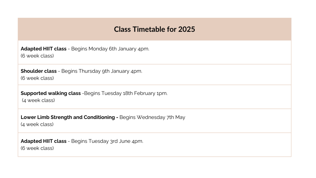 updated class timetable